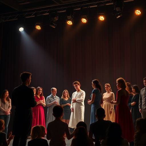 Acteurs sur sc√®ne pendant une repr√©sentation th√©√¢trale.