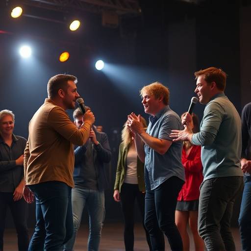 Un groupe d'acteurs improvisant sur sc√®ne.